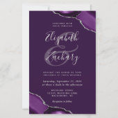 バジェット深いパープルシルバーアゲートコーナ結婚ーズ (正面)