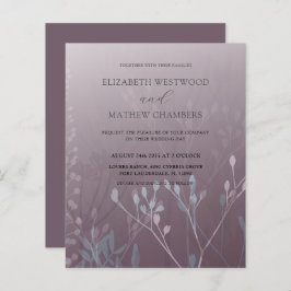 バジェット深いプラムリーフ結婚式招待状