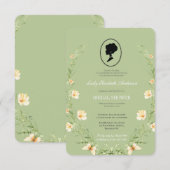 バジェット温室ボタニカルブリジガートンブライダルシャワー 招待状 (正面/裏面)