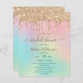 バジェット滴下金ゴールドグリッターブライダルシャワー (正面/裏面)