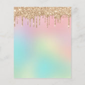 バジェット滴下金ゴールドグリッターブライダルシャワー (裏面)