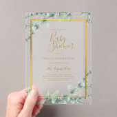 バジェット澄んアクリルまたは曇り赤ちゃんシャワー葉付き アクリル招待状 (インサイチュ (ポータブル))