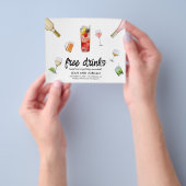 バジェット無料ドリンク結婚式の日付を保存 チラシ (手)