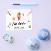 バジェット無料ドリンク結婚式の日付を保存 チラシ (シングル)