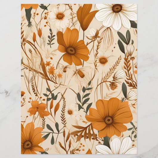 バジェット焦げオレンジ色の水の色のワイルドフラワー結婚ズ チラシ (裏面)