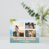 バジェット熱帯ビーチクリスマスフォトカード (スタンド正面)