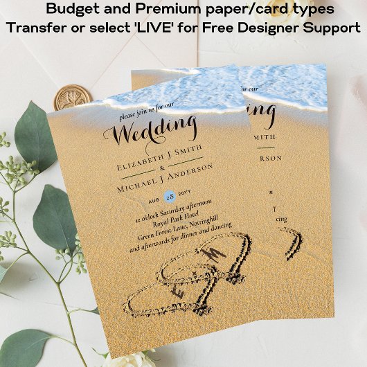 バジェット熱帯ビーチハート結婚インSand's Invite