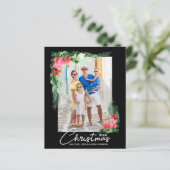 バジェット熱帯フローラクリスマスフォトカード (スタンド正面)