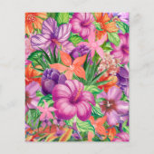 バジェット熱帯フローラブライダルシャワー招待状 (裏面)