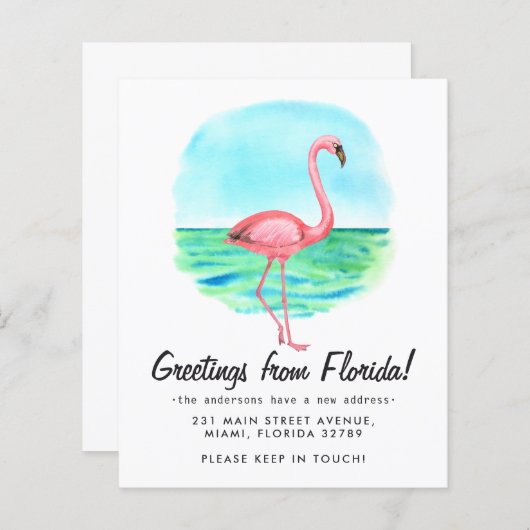 バジェット熱帯性フラミンゴが新しいアドレス移動 (正面/裏面)