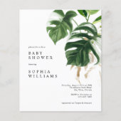 バジェット熱帯葉ベビーシャワー招待状 (正面)