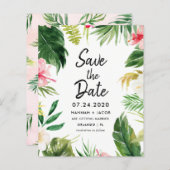 バジェット熱帯葉ルアウ(ハワイ式宴会)の日付を保存 (正面/裏面)