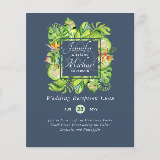 バジェット熱帯葉ルアウ（ハワイ式宴会）ウェディングレセプションインビ (正面)