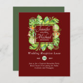 バジェット熱帯葉ルアウ(ハワイ式宴会)ウェディングレセプションインビ (正面/裏面)