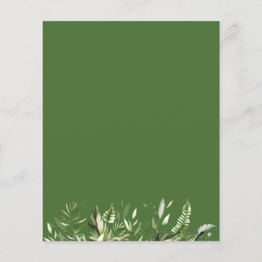 バジェット熱帯葉国のブライダルシャワー招待状 (裏面)