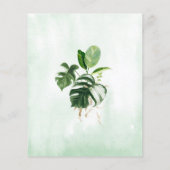 バジェット熱帯葉国のブライダルシャワー招待 (裏面)