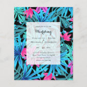 バジェット熱帯葉国の目的地の結婚式の招待状 (正面)