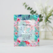 バジェット熱帯葉国の目的地の結婚式の招待状 (スタンド正面)