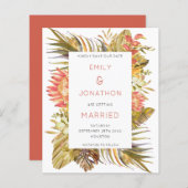 バジェット熱帯雨木婚礼の日付を保存 (正面/裏面)