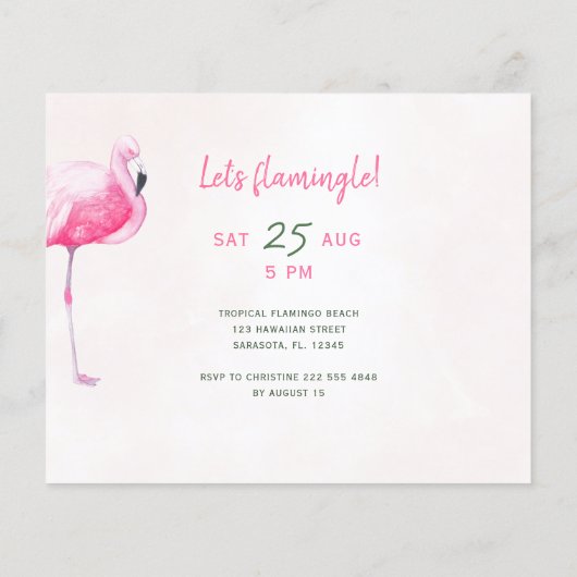 バジェット熱帯PHOTO子供の誕生日パーティー招待状 (裏面)