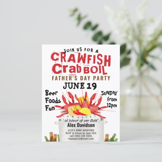 バジェット父の日クロウフィッシュ沸騰パーティの招待状 (スタンド正面)