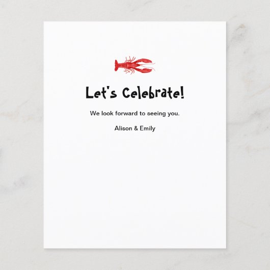 バジェット父の日クロウフィッシュ沸騰パーティの招待状 (裏面)