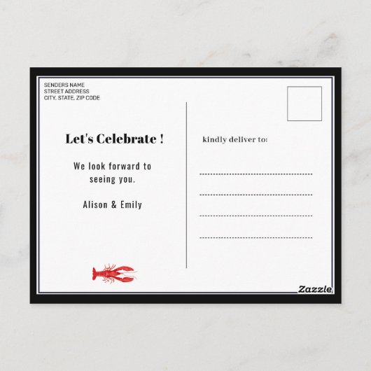 バジェット父の日クロウフィッシュ沸騰パーティの招待状 ポストカード (裏面)