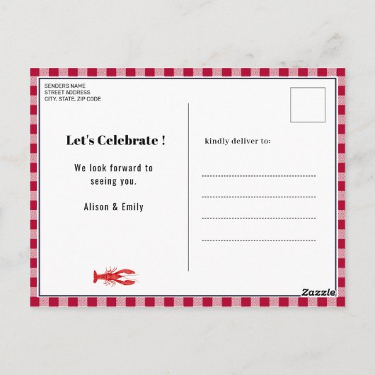 バジェット父の日クロウフィッシュ沸騰パーティの招待状 ポストカード (裏面)