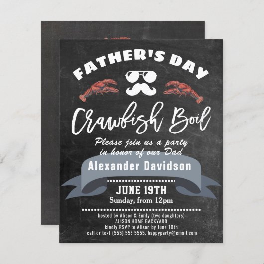 バジェット父の日チョーククロウフィッシュ沸騰招待状 (正面/裏面)