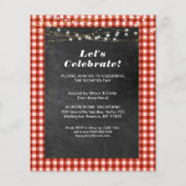 バジェット父の日レッドプレイドチョークBBQ招待状 (裏面)