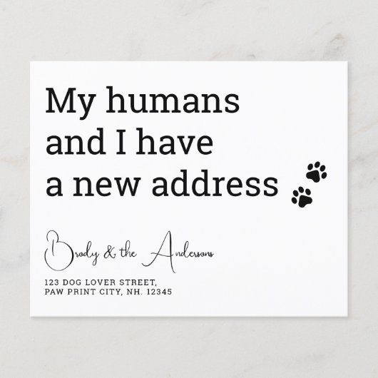 バジェット犬の猫の新しいアドレスカードを移動 (正面)
