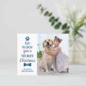バジェット犬メリークリスマスカスタムのペットフォトカード (スタンド正面)