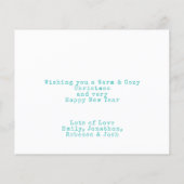 バジェット猫抱き寄せスノー・ホリデー・カード (裏面)