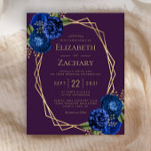 バジェット王室のパープルブルーフローラ結婚金ゴールド