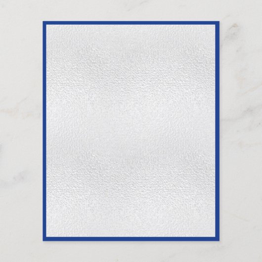 バジェット王室のブルーシルバーボウ結婚式招待状 (裏面)