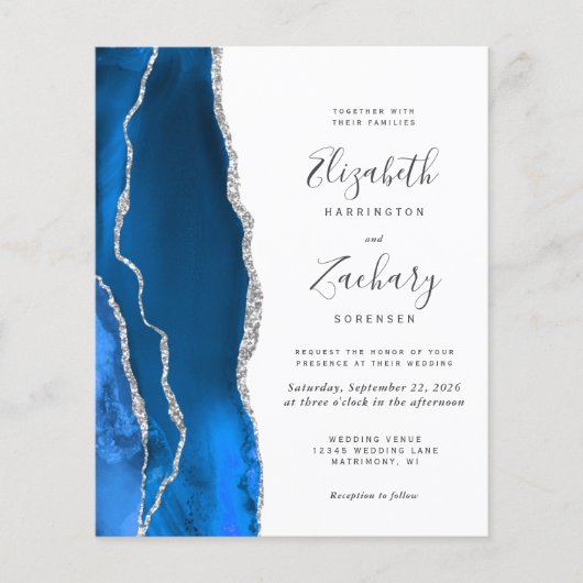 バジェット王室のブルーシルバー結婚アゲート (正面)