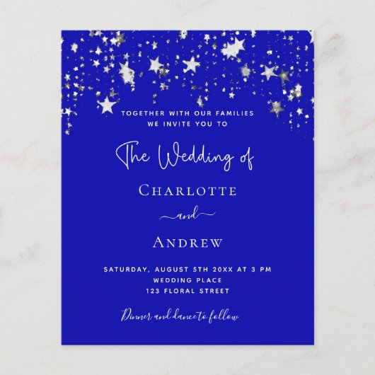 バジェット王室のブルーシルバー結婚スターズ (正面)