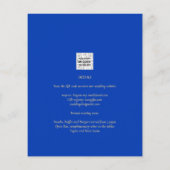 バジェット王室のブルーモノクロウェディング招待 (裏面)