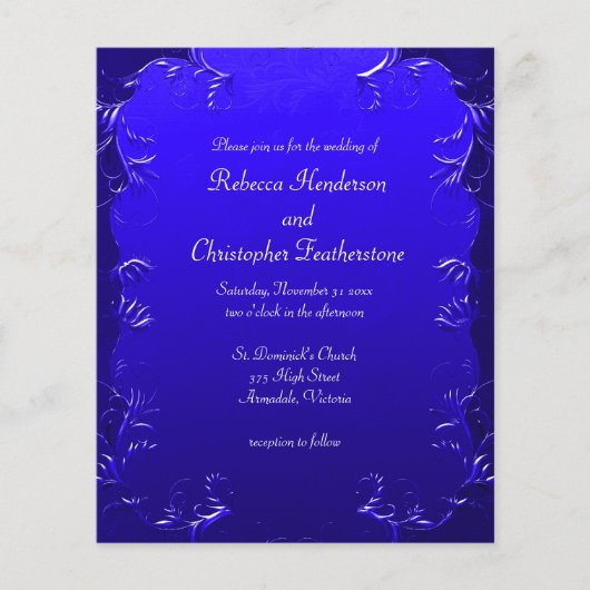 バジェット王室のブルーヴィンテージが結婚花開く チラシ (正面)