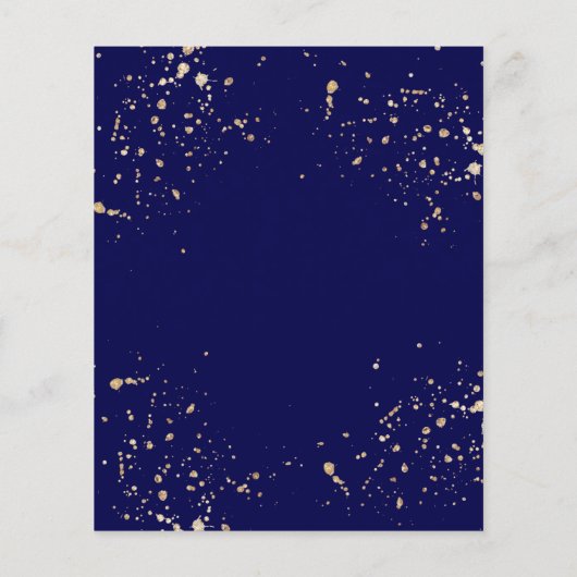 バジェット王室のブルー結婚ズ記念日招待状 (裏面)