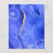 バジェット王室のブルー金ゴールドアゲート結婚式招待状 (裏面)