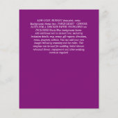 バジェット瑪瑙ブルーパープルピンク金ゴールド結婚式の招待 チラシ (裏面)