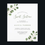 バジェット甘い16シンプル歳の誕生日パーティーの招待<br><div class="desc">水素朴モダンユニーク色のユーカリ緑の葉Sweet sixteen誕生日パーティーBUDGET手頃招待。           購入読前にお願い！紙シートに手頃印刷されたバジェットカード（各シートは1枚のカードを持つ）。    価格の高さ最高のに関しては、私たちのアドバイスはセミグロス紙タイプ（文房具に使用するのに十分な厚さ）を選択する    封筒を選択しもして、エンベロープオプションを選択する。    表示を正確に受け取るため、テキストのすべての情報とスペルを再確認する – 印刷するする前に何もしない。    このカードは4.5インチx 5.6インチのサイズに対応。別のサイズのカードを選択し、文字がページ外に出る場合は、製品をカートに追加する前に、すべてを修正する必要がある。ライブ頼デザインサービスを救済お願い。</div>