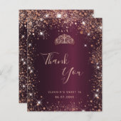 バジェット甘い16ブルゴーニュバラ金ゴールドサンキューカード (正面/裏面)