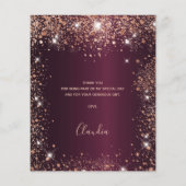 バジェット甘い16ブルゴーニュバラ金ゴールドサンキューカード (裏面)