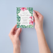 バジェット甘い16水の色ピンクのフローラ熱帯 チラシ (手)