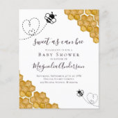 バジェット甘いCan Bee Baby Shower Invitation (正面)