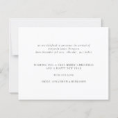 バジェット生まれたばかりのクリスマスフォト統計ホリデーカード (裏面)