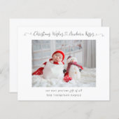 バジェット生まれたばかりのクリスマスフォト統計ホリデーカード (正面/裏面)