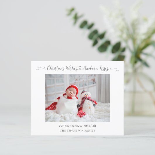 バジェット生まれたばかりのクリスマスフォト統計ホリデーカード (スタンド正面)
